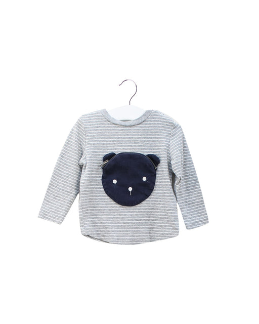A Grey Long Sleeve Tops from Seed in size 3-6M for boy. (Front View)