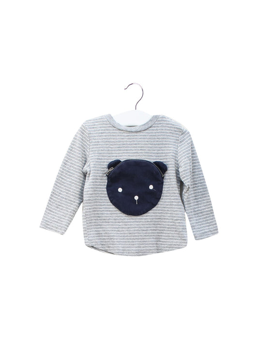 A Grey Long Sleeve Tops from Seed in size 3-6M for boy. (Front View)