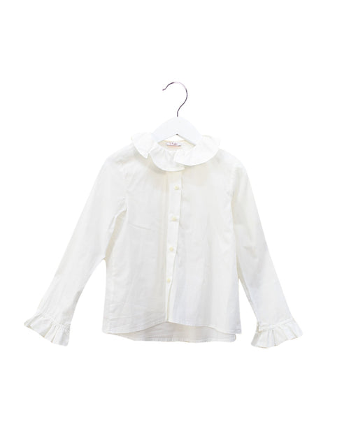 A White Shirts from Il Gufo in size 6T for girl. (Front View)