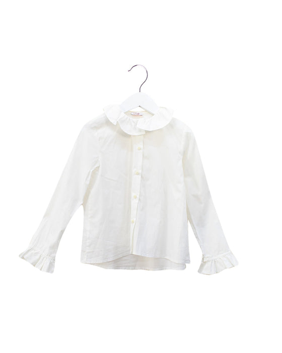 A White Shirts from Il Gufo in size 6T for girl. (Front View)