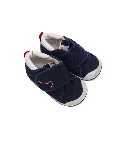 A Navy Sneakers from Miki House in size 18-24M for boy. (Front View)