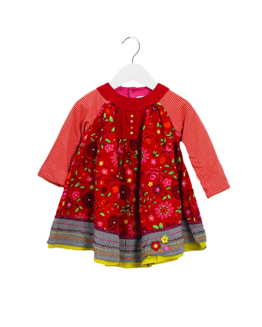 A Red Long Sleeve Dresses from Catimini in size 12-18M for girl. (Front View)