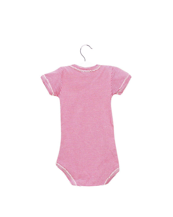 A Pink Short Sleeve Bodysuits from Petit Bateau in size 0-3M for girl. (Back View)