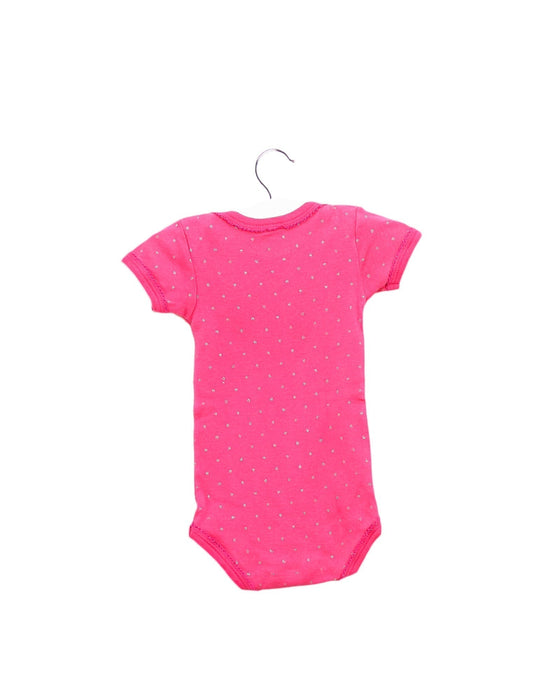 A Pink Short Sleeve Bodysuits from Petit Bateau in size 0-3M for girl. (Back View)