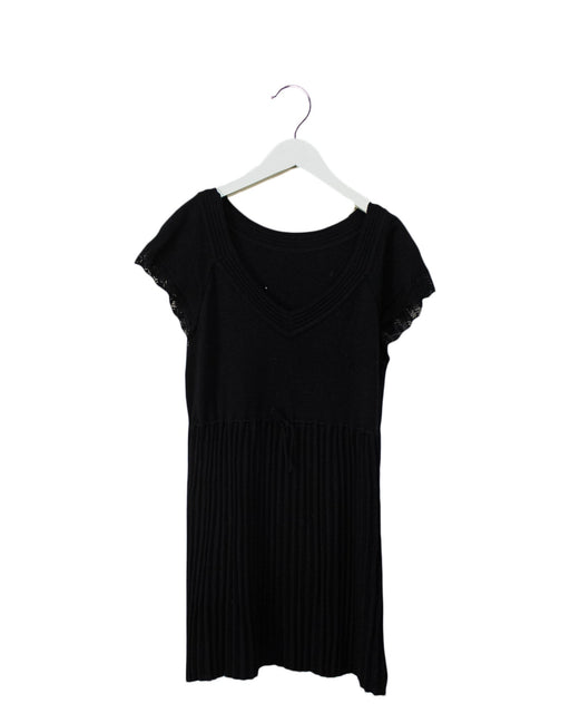 A Black Short Sleeve Dresses from Comme Ca Du Mode in size 8Y for girl. (Front View)