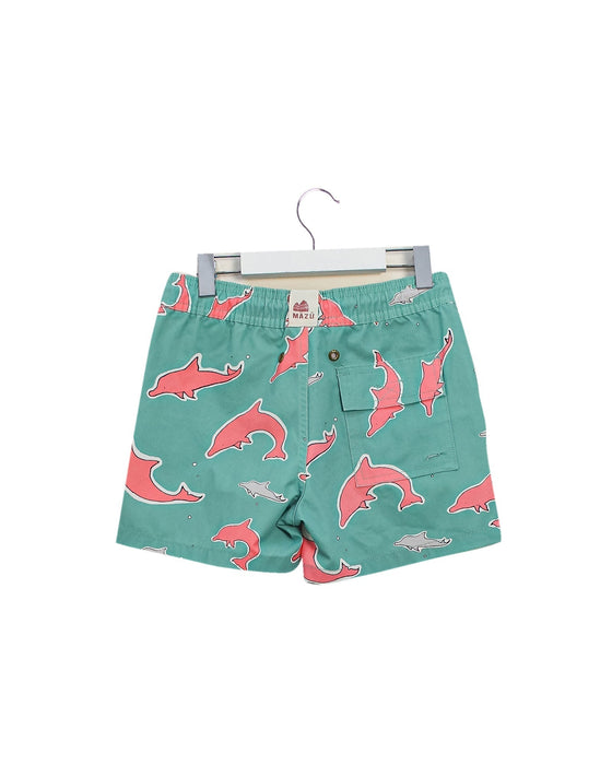 A Green Swim Shorts from Mazu in size 5T for boy. (Back View)