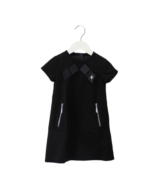 A Black Short Sleeve Dresses from Ferrari in size 4T for girl. (Front View)