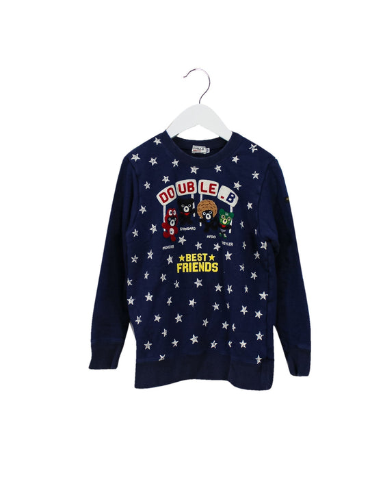 A Navy Sweatshirts from Miki House in size 7Y for boy. (Front View)