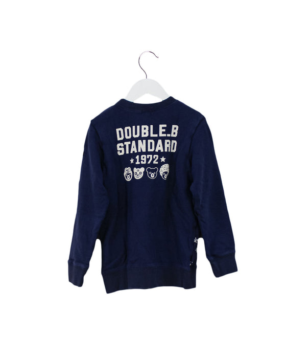 A Navy Sweatshirts from Miki House in size 7Y for boy. (Back View)