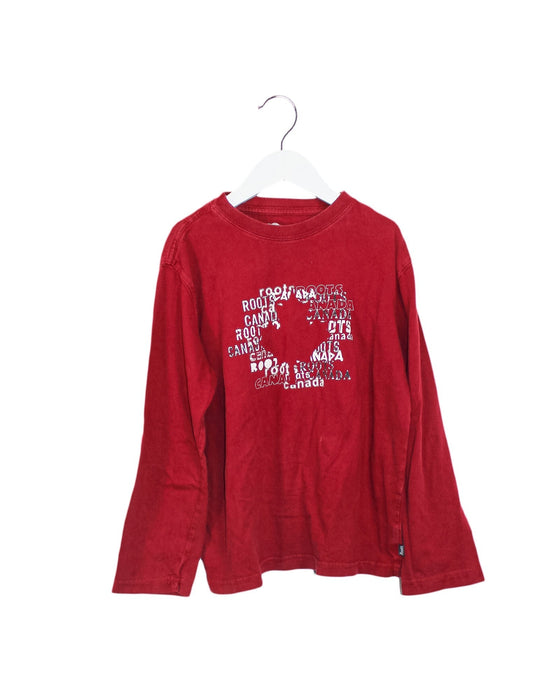A Red Long Sleeve Tops from Roots in size 7Y for boy. (Front View)