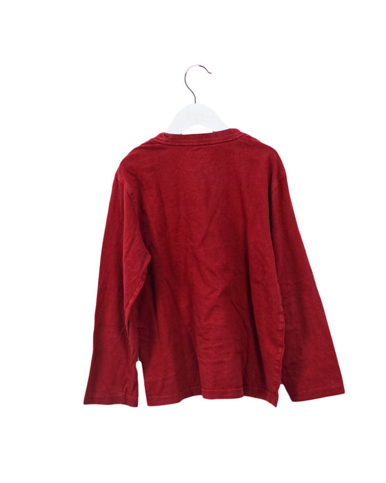 A Red Long Sleeve Tops from Roots in size 7Y for boy. (Back View)