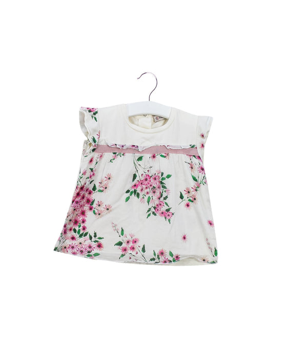 A White Short Sleeve Tops from Moncler in size 6-12M for girl. (Front View)