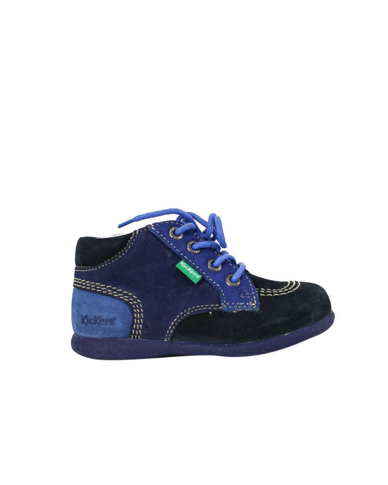 A Navy Casual Boots from Kickers in size 18-24M for boy. (Back View)