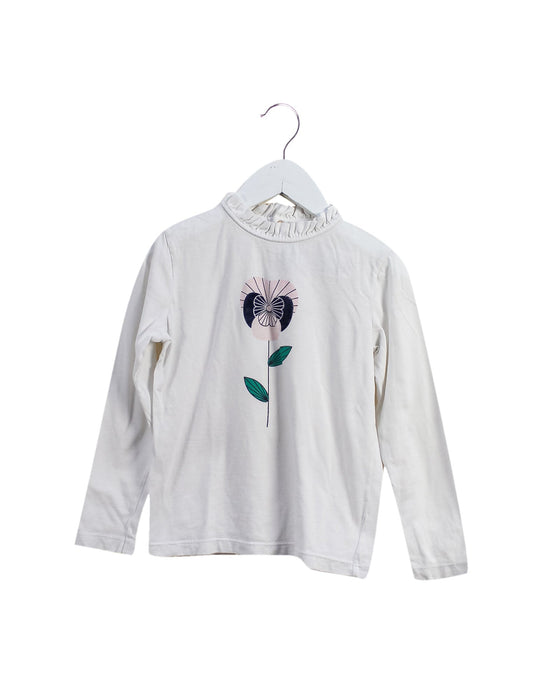 A White Long Sleeve Tops from Jacadi in size 6T for girl. (Front View)
