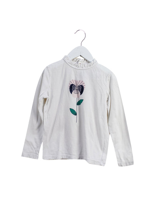 A White Long Sleeve Tops from Jacadi in size 6T for girl. (Front View)