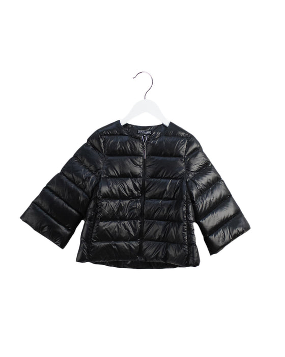 A Black Puffer/Quilted Jackets from Nicholas & Bears in size 6T for girl. (Front View)