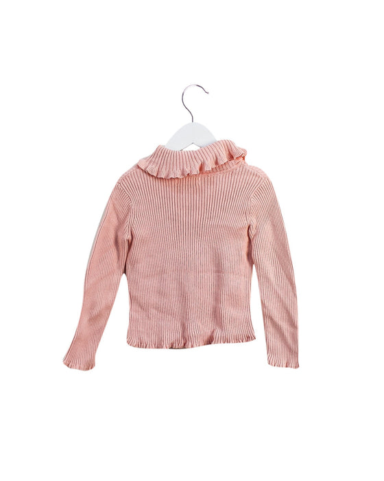 A Pink Knit Sweaters from Momonittu in size 4T for girl. (Back View)