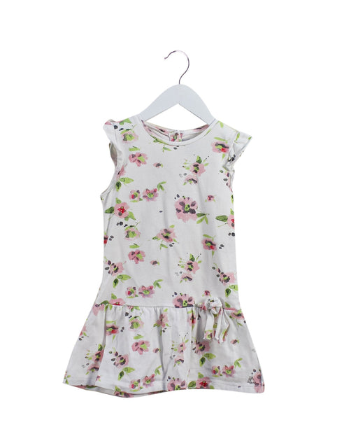 A White Sleeveless Dresses from Petit Bateau in size 3T for girl. (Front View)