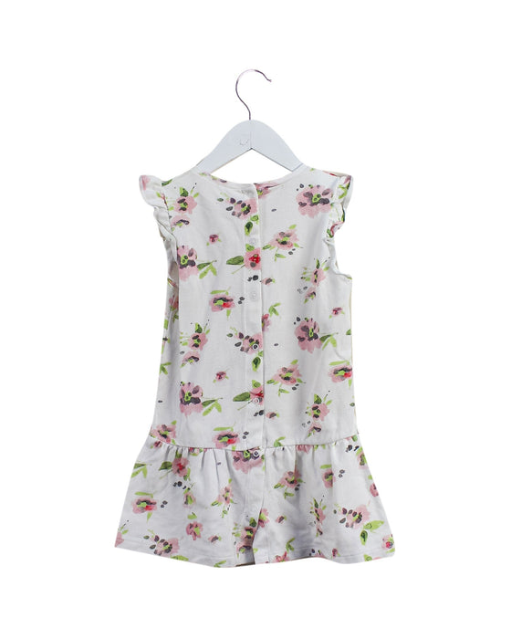 A White Sleeveless Dresses from Petit Bateau in size 3T for girl. (Back View)