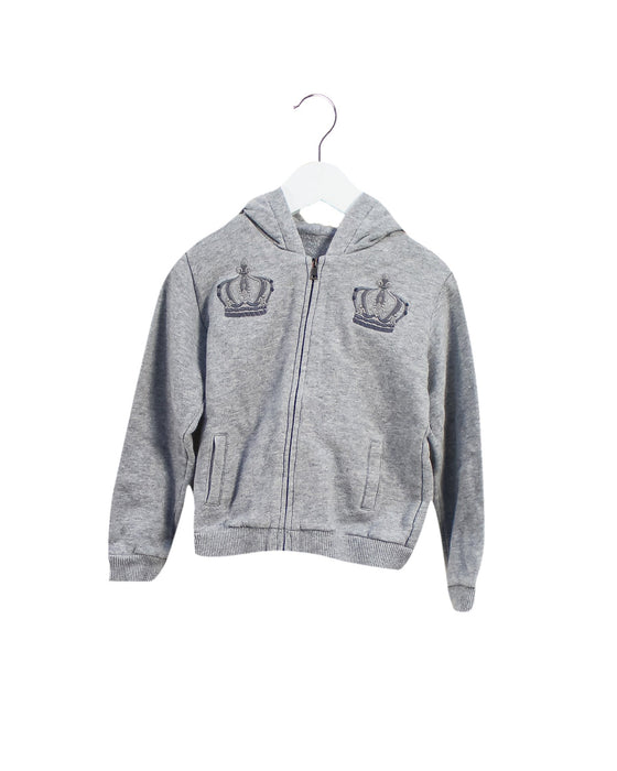 A Grey Zippered Sweatshirts from Dolce & Gabbana in size 2T for neutral. (Front View)