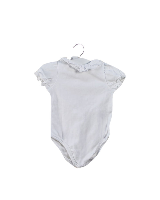 A White Short Sleeve Bodysuits from Nanos in size 0-3M for girl. (Front View)