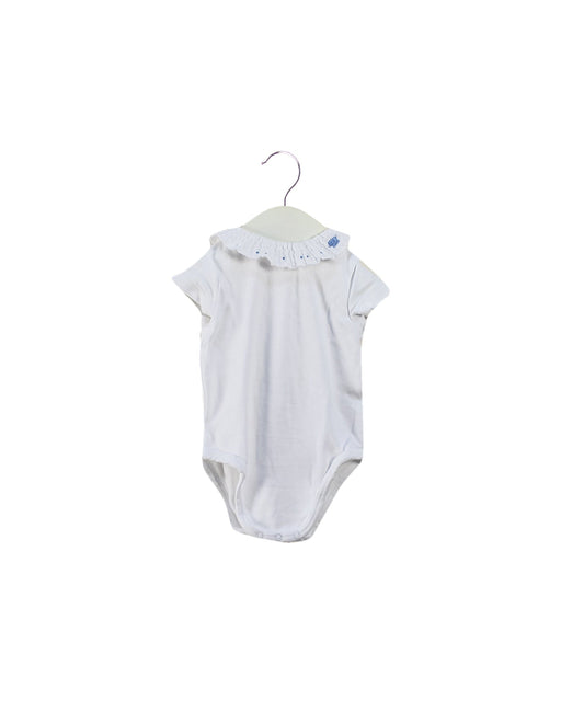 A White Short Sleeve Bodysuits from Nanos in size 0-3M for girl. (Front View)