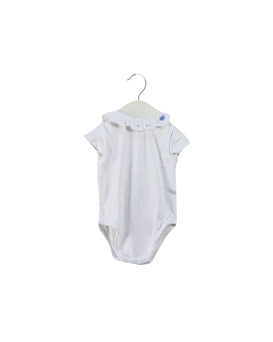 A White Short Sleeve Bodysuits from Nanos in size 0-3M for girl. (Front View)