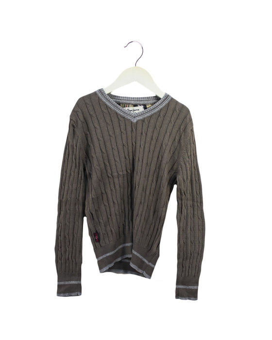 A Brown Knit Sweaters from Pepe Jeans in size 8Y for boy. (Front View)