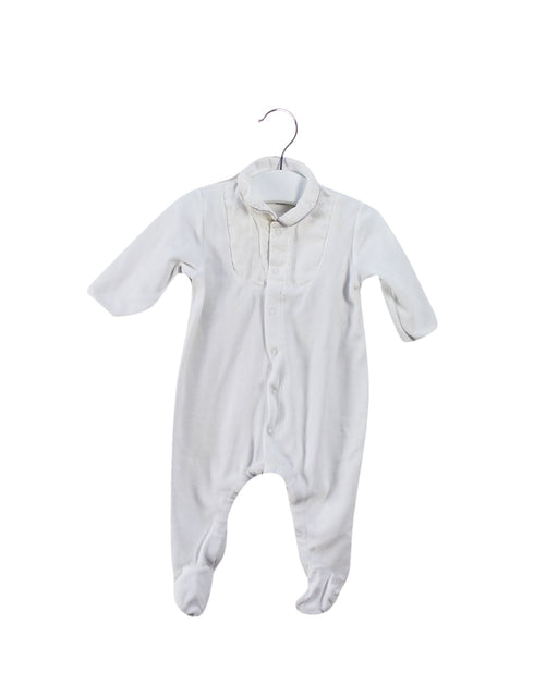 A White Onesies from Petit Bateau in size 0-3M for neutral. (Front View)