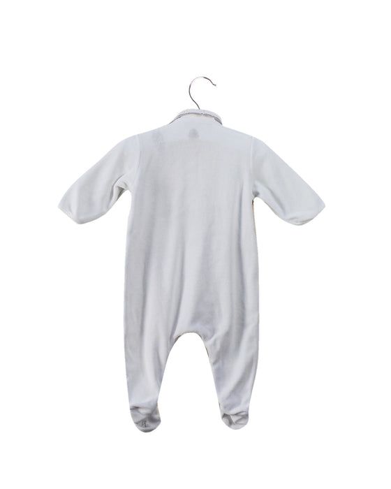 A White Onesies from Petit Bateau in size 0-3M for neutral. (Back View)