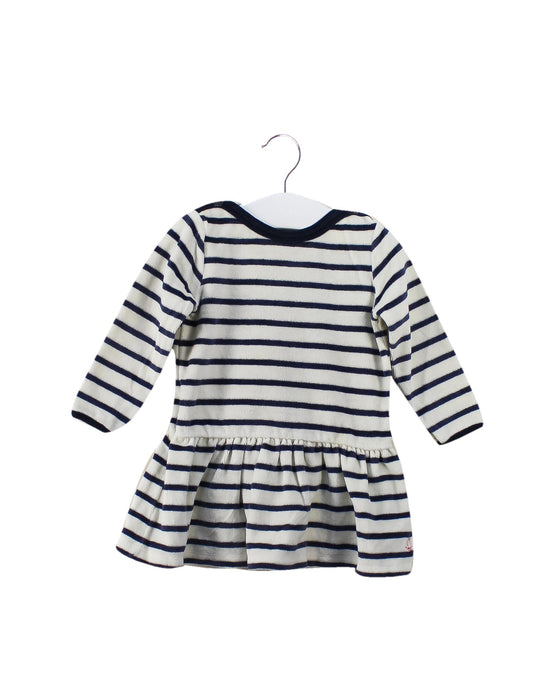 A Navy Long Sleeve Dresses from Petit Bateau in size 6-12M for girl. (Front View)