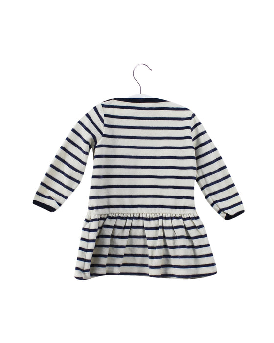 A Navy Long Sleeve Dresses from Petit Bateau in size 6-12M for girl. (Back View)