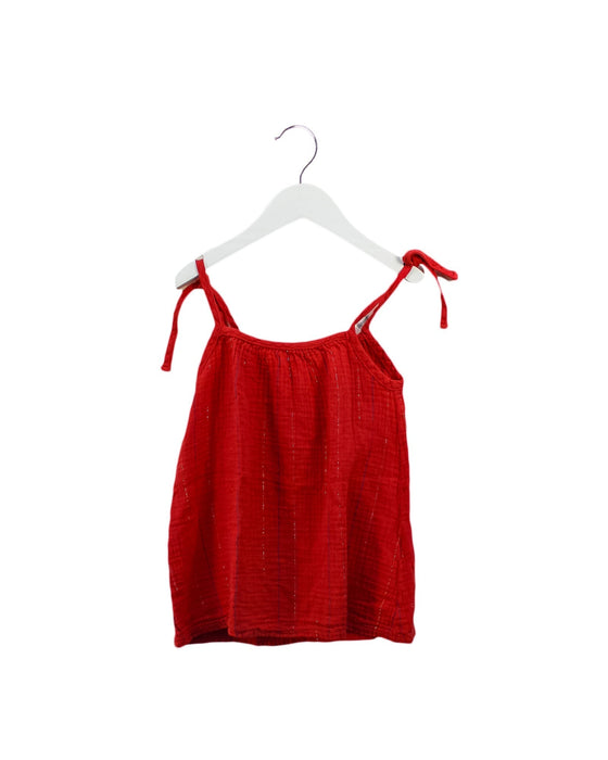 A Red Sleeveless Tops from Picnik in size 6-12M for girl. (Front View)