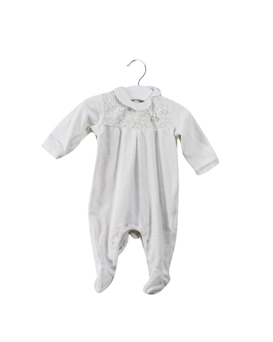 A White Onesies from Mayoral in size 0-3M for girl. (Front View)
