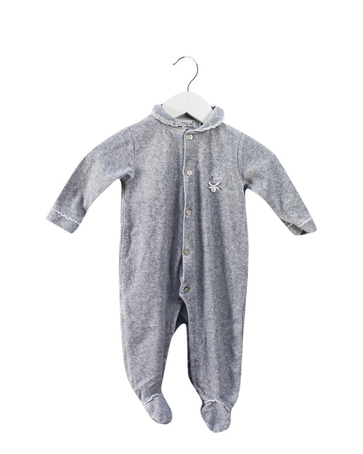 A Grey Onesies from Cotolini in size 3-6M for girl. (Front View)