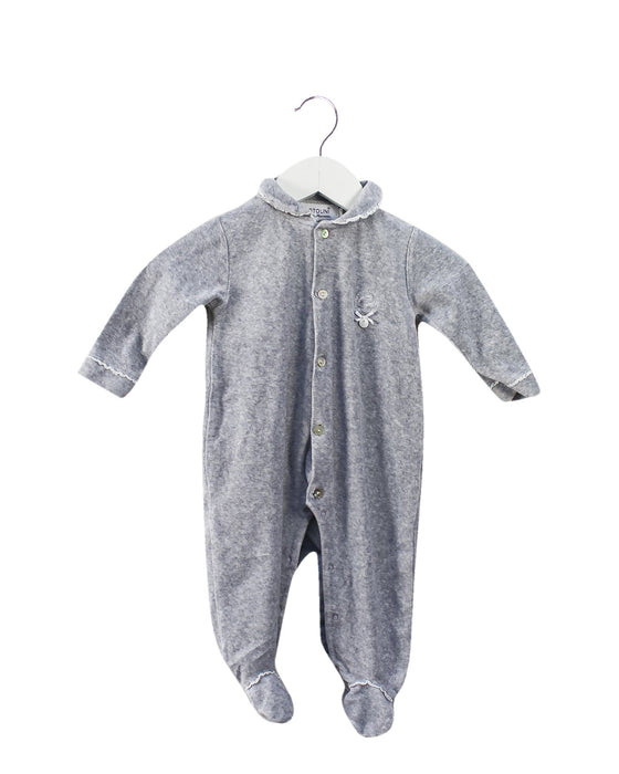 A Grey Onesies from Cotolini in size 3-6M for girl. (Front View)
