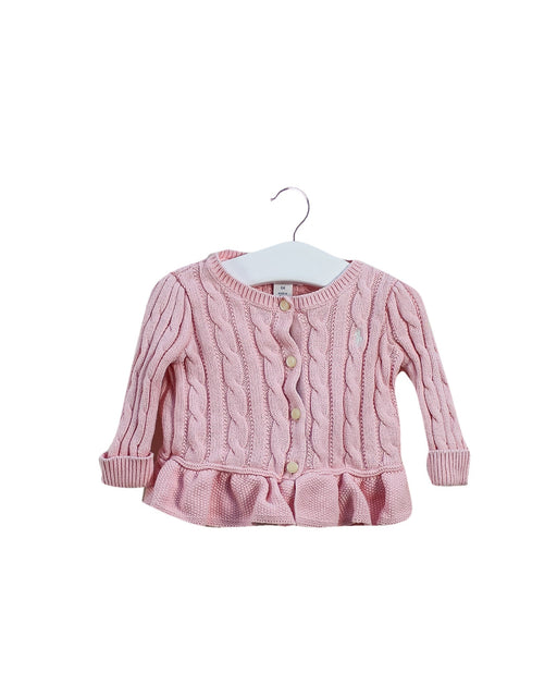 A Pink Cardigans from Ralph Lauren in size 3-6M for girl. (Front View)