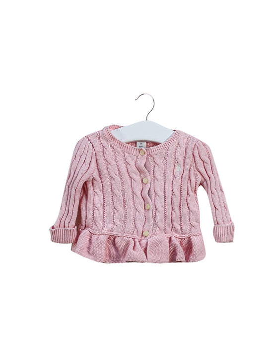 A Pink Cardigans from Ralph Lauren in size 3-6M for girl. (Front View)