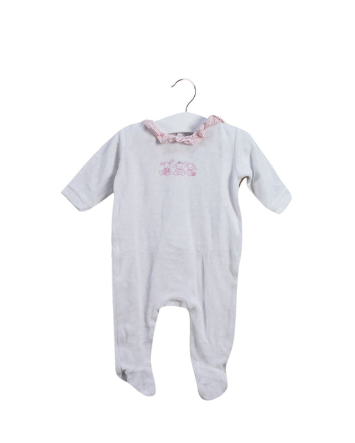 A White Onesies from Jacadi in size 0-3M for girl. (Front View)