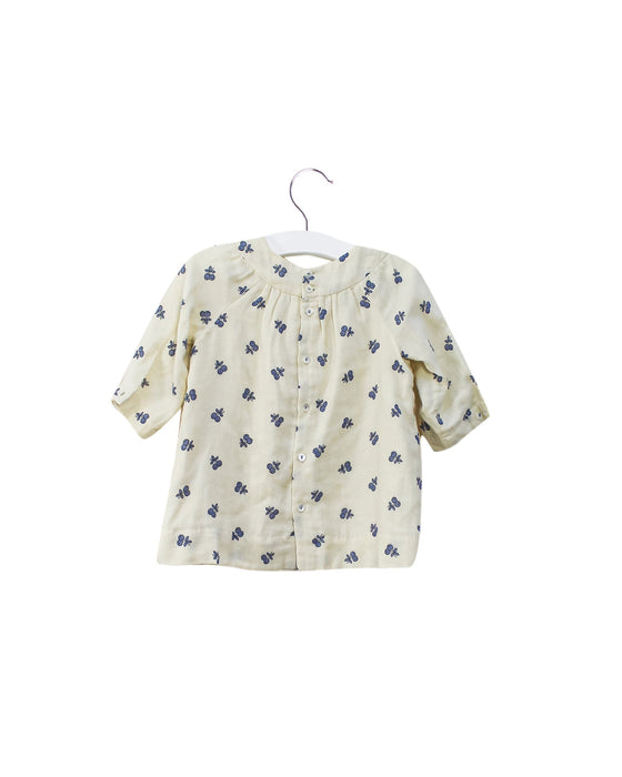 A Beige Long Sleeve Dresses from Bonpoint in size 3-6M for girl. (Back View)