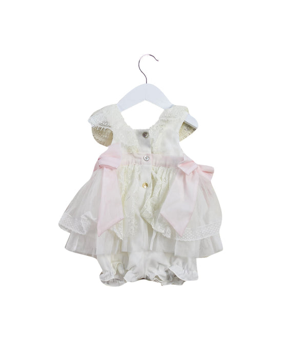A White Sleeveless Rompers from Nicholas & Bears in size 3-6M for girl. (Back View)