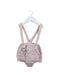 A Pink Overall Shorts from Milapinou in size 3-6M for girl. (Front View)