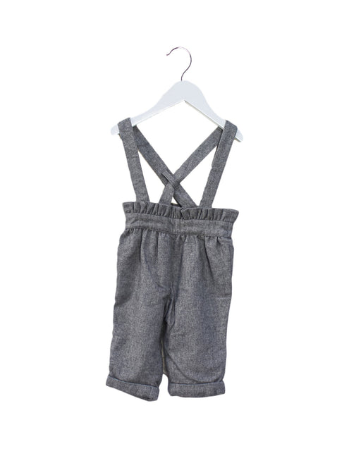 A Grey Long Overalls from Jacadi in size 6-12M for girl. (Front View)