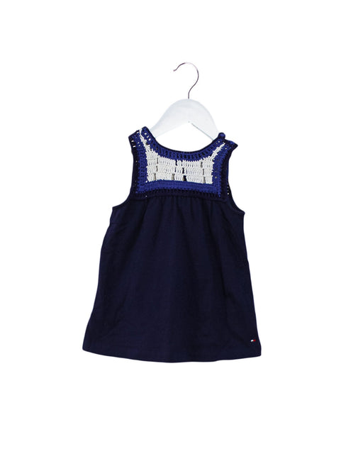 A Navy Sleeveless Dresses from Tommy Hilfiger in size 6-12M for girl. (Front View)