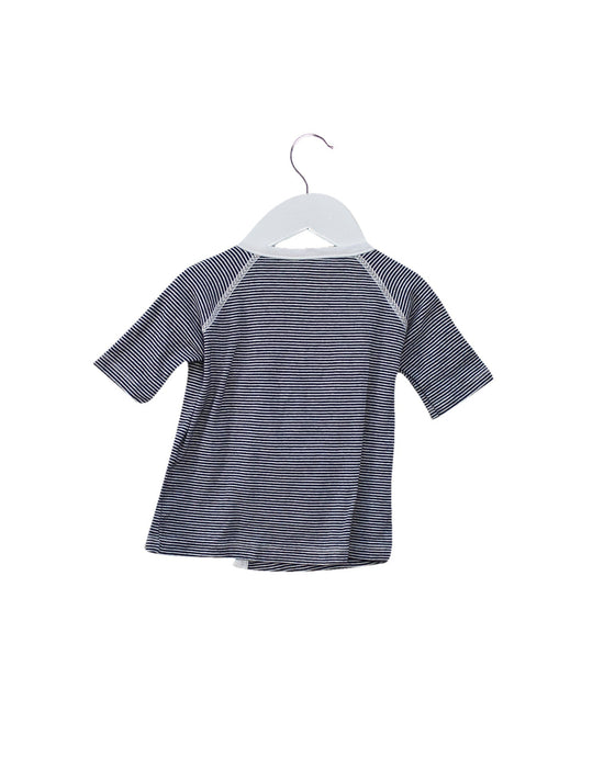 A Navy Short Sleeve Tops from Petit Bateau in size 3-6M for girl. (Back View)