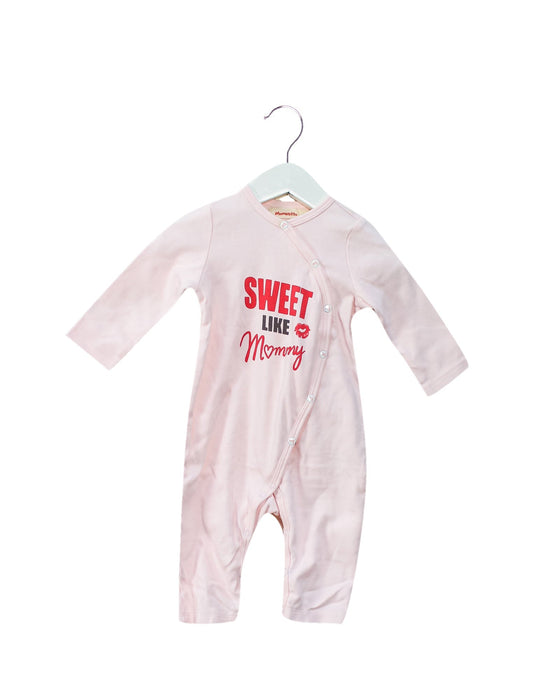 A Pink Long Sleeve Jumpsuits from Momonittu in size 0-3M for girl. (Front View)