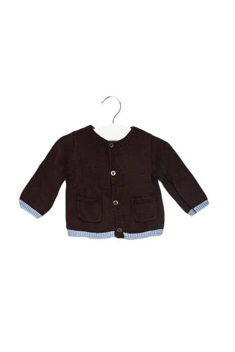 A Brown Cardigans from Jacadi in size 0-3M for boy. (Front View)