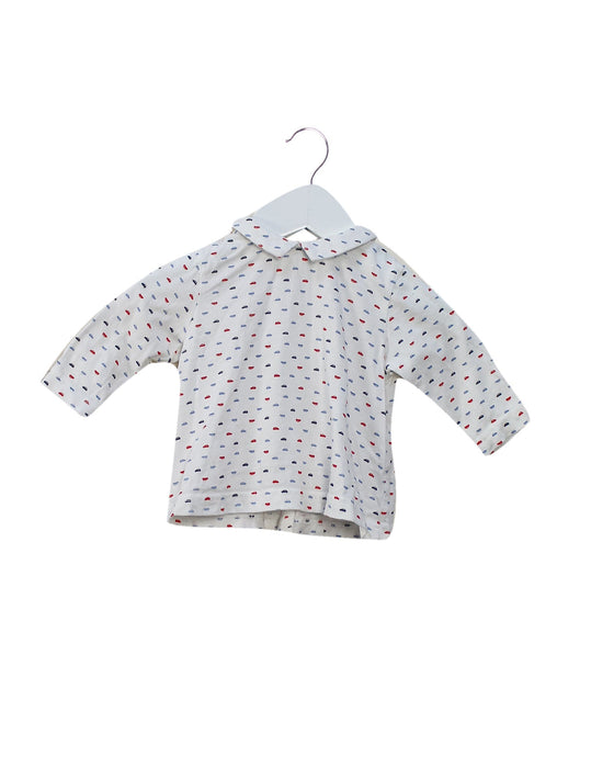 A White Long Sleeve Tops from Bout'Chou in size 0-3M for girl. (Front View)