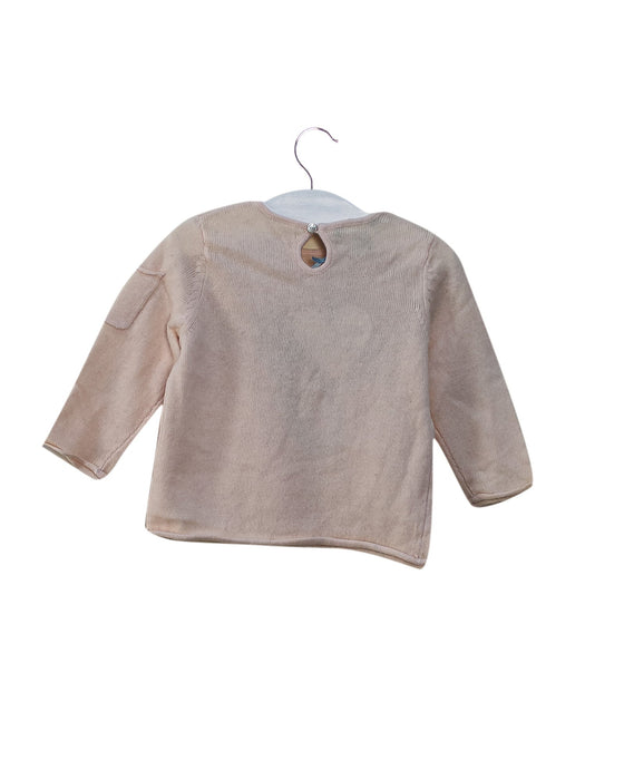 A Pink Knit Sweaters from Oscar et Valentine in size 3-6M for girl. (Back View)
