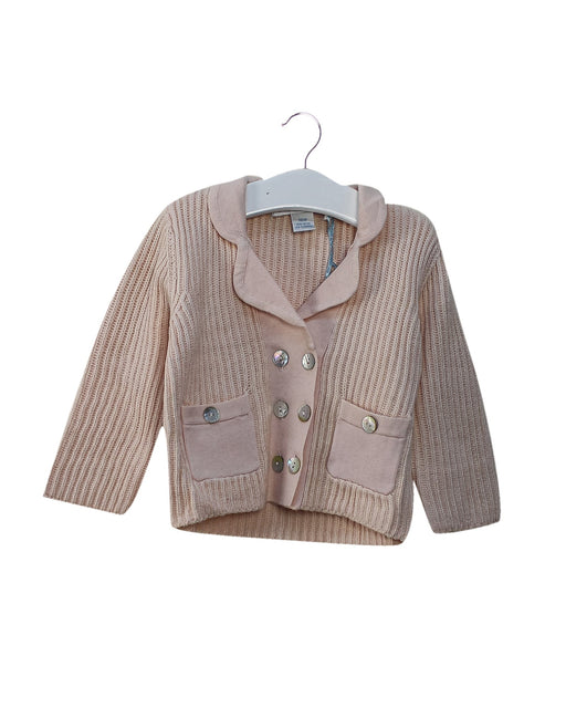A Pink Cardigans from Oscar et Valentine in size 12-18M for girl. (Front View)